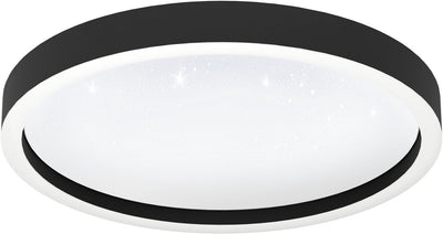 Plafoniera intelligente Eglo connect.z montemorelos-z - ø 42 cm - bianco e nero - luce bianca rgb regolabile - dimmerabile - zigbee