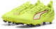 Scarpe sportive unisex Puma Ultra 6 Play FG AG Jr - Giallo Alert- Nero-Rosso brillante-Lime Squeeze