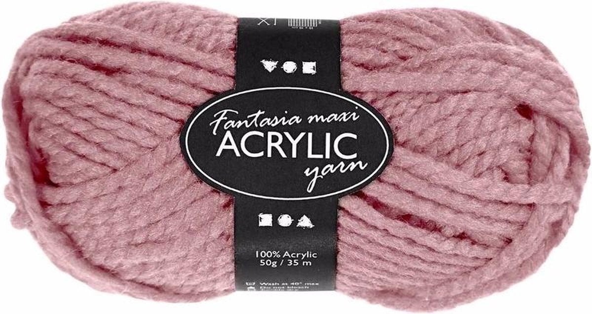 Creativ company hilo acrílico fantasia, l: 35 m, maxi, rojo claro, 50 g 1 ovillo