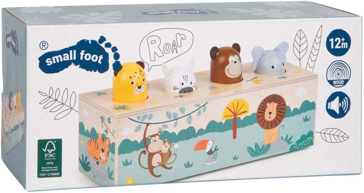 Small foot - animales danzantes de madera con sonidos safari fsc