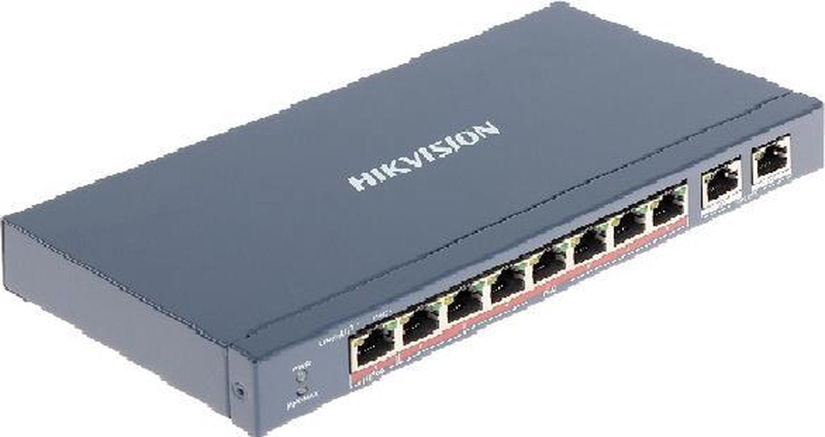 Hikvision ds-3e0310hp-e switch poe non gestito intelligente ethernet veloce a 8 porte serie pro con 1x hi-poe e 2x rj45