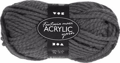 Creativ company hilo acrílico fantasia, l: 35 m, maxi, gris, 50 g 1 ovillo