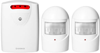 Sensores de movimiento inalámbricos y sistema de alerta inalámbrico Orno - alcance 120 m - detector de puertas y paso con sonido juego de 2 - ip44