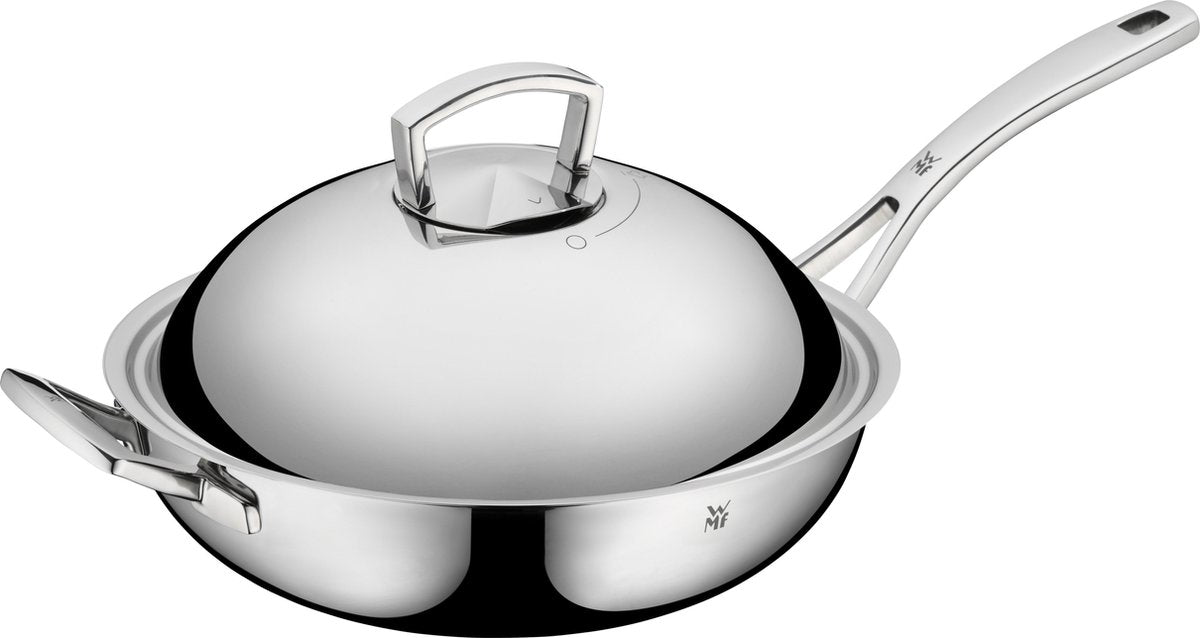 Wmf multiplicar - sartén wok - ø 32 cm - acero inoxidable - con tapa - apta para inducción