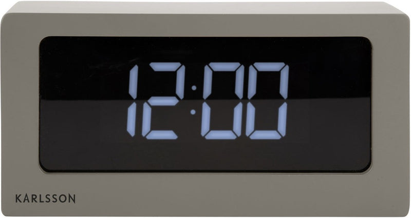 Reloj de mesa Karlsson en caja - LED - gris cálido - 25x7x12,5cm - escandinavo, moderno
