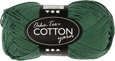 Hilo de algodón, verde oscuro, 50gr, 170m