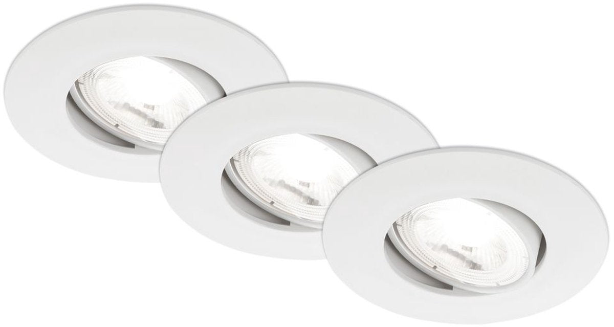 Briloner kulana a - faretti da incasso ultra efficienti - 3 pezzi - 9 cm - bianco
