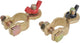 Set morsetti batteria Proplus - dado ad alette - ottone e acciaio - rosso e nero - 16-18 mm