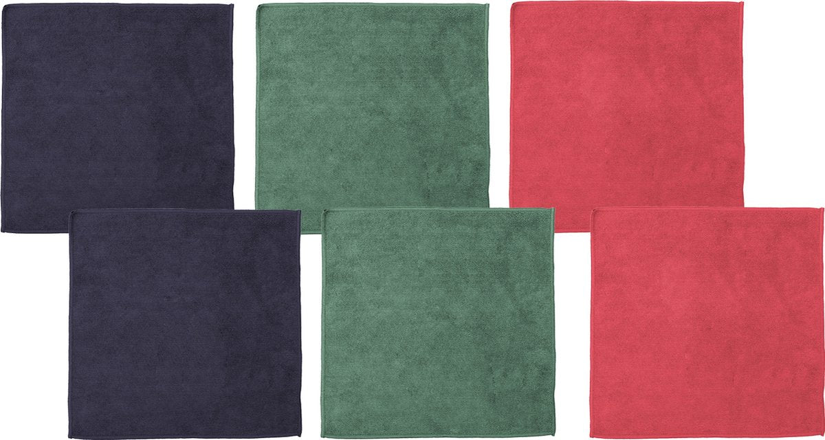 Ddddd panno in microfibra billie 30x30 cm combinazione blu verde rosso 6 pezzi | 4 pezzi