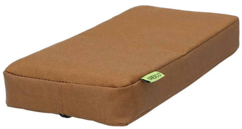 Cuscino portapacchi Dresco - comodo - marrone - dimensioni 32x15x5 cm - montaggio con fascette - cerniera nella copertura