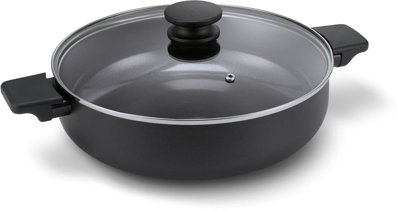 Brabantia vanta sartén con tapa - ø 28cm - sartén - revestimiento antiadherente cerámico reforzado con titanio - apta para inducción - 100% libre de pfas - negra