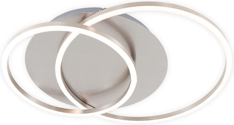 Cornice Briloner - lampada da soffitto dimmerabile - lampada da soffitto ruotabile - incl. funzione memory - LED 40w - 3.200 lumen - nichel opaco - ø 30cm