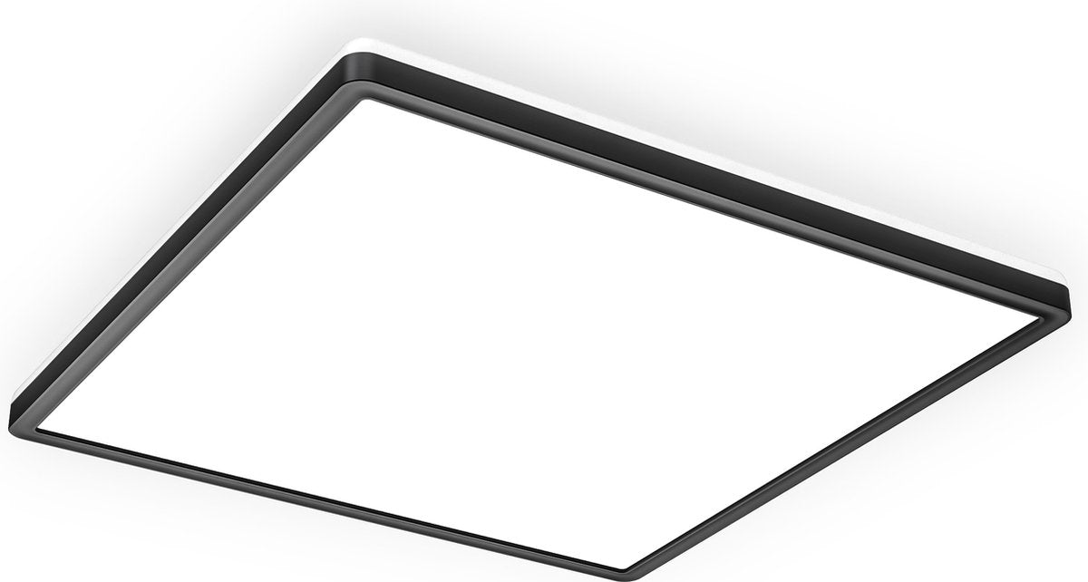 Briloner b.k.licht - lámpara de techo led - negro - panel led - lámpara de techo - l: 29,3cm - 4.000k - 2.400lm - 18w