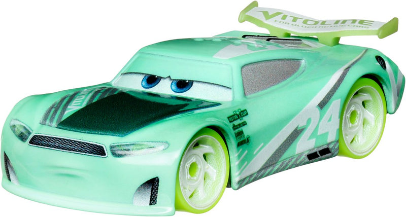 Disney Pixar Cars Disney Cars Glow Racers Chase Racelot - 7 cm - Escala 1:64 - Sálvalos a todos