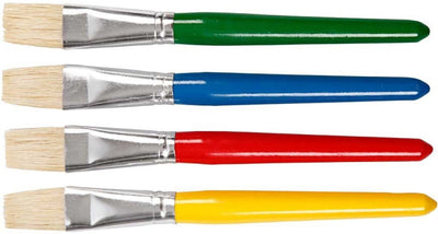 Cepillos de creativ Company para niños, L: 19 cm, B: 20 ​​mm, plano, 4 piezas 1 caja