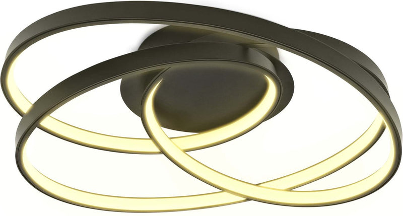 B.K. luce - plafoniera LED - plafoniera ad anello - nero - l: 39cm - luce bianca calda 3.000 k - 35w