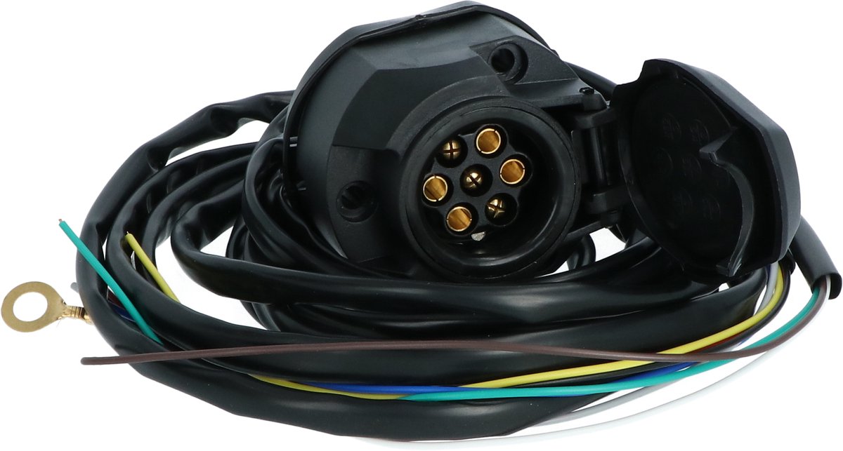 Juego de cables para barra de remolque Carpoint de 7 polos - 12v - 2 metros - universal - para iluminación de remolque - conexión confiable