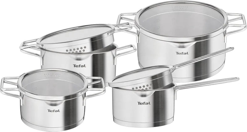 Tefal nordica - pannenset - 4-delig - rvs glas - geschikt voor inductie