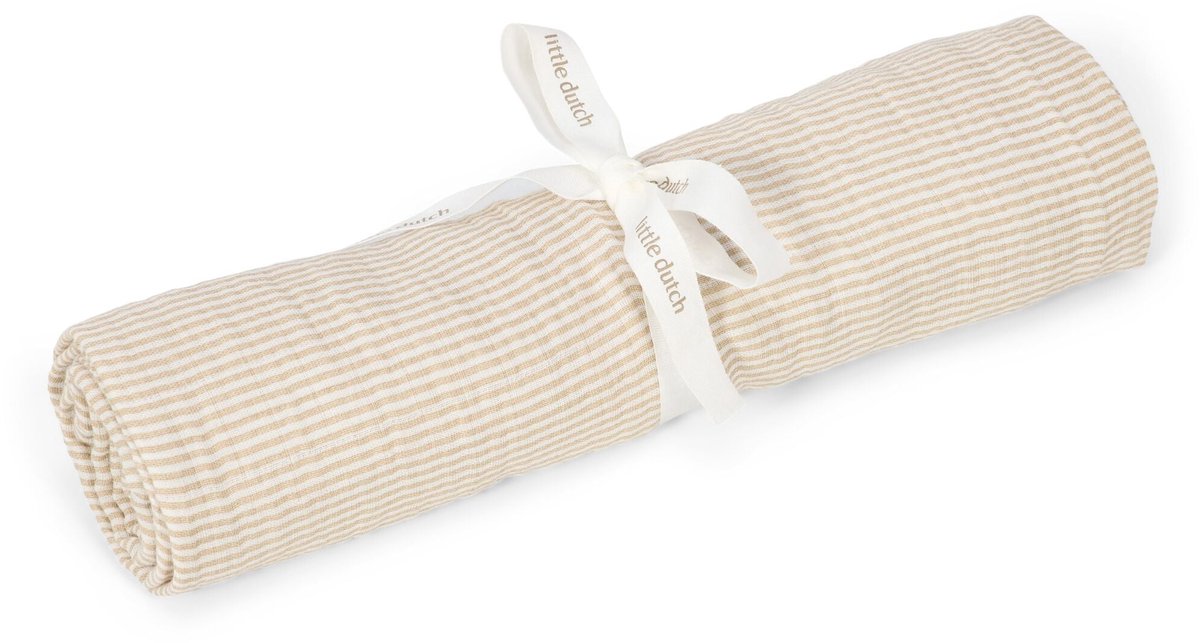 Arrullo Little Dutch - rayas beige - 120 cm