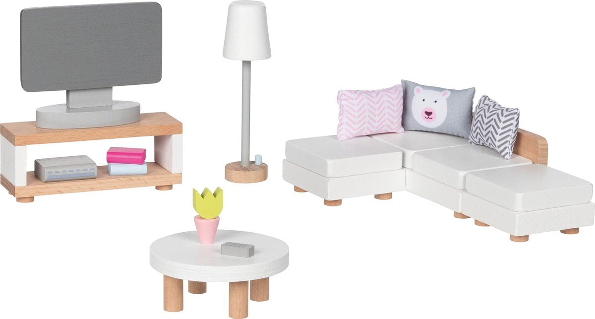 Muebles de marionetas de madera Goki Sala de estar, 15dlg.