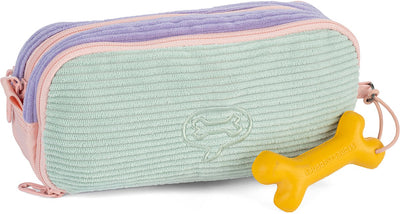 Pietre e ossa Rowan 2.0 - astuccio - astuccio per bambini - 3 scomparti - velluto a coste - acqua lavanda