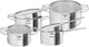 Tefal nordica - set di pentole - 4 pezzi - vetro in acciaio inox - adatto per induzione