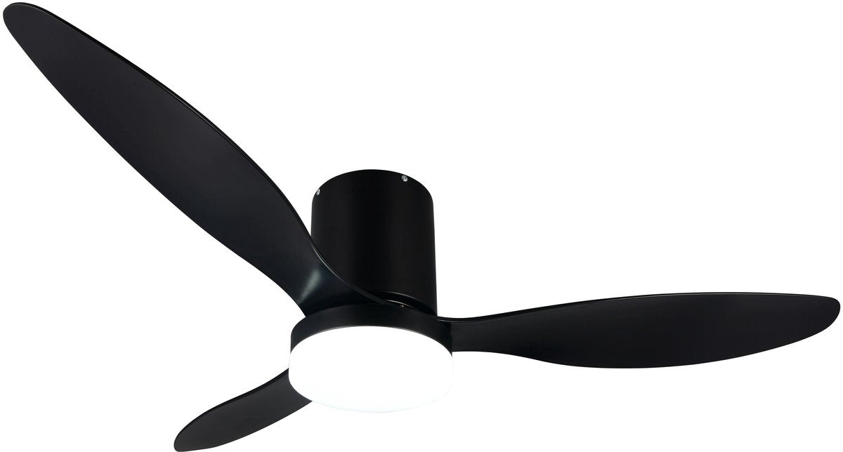 Rl live your light reality Göteborg - fan - black matt - incl. 1x SMD 20 W - remote control - integrated dimmer - continuously adjustable light color - dimmable with switch - not externally dimmable - memory function - summer and winter mode - 6 fast