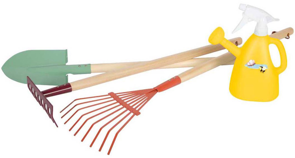 Peque de pie - Juego de herramientas de jardín con riego puede jardín pequeño, 4dlg.