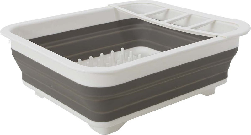 Gimex - escurridor de platos - plegable - gris blanco