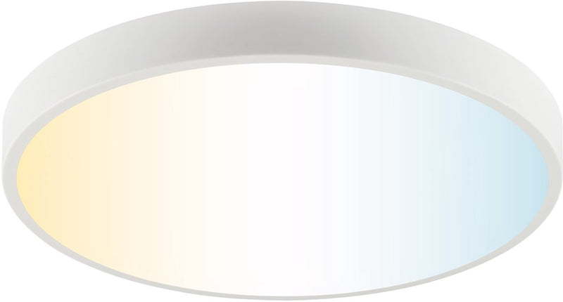 Brilliant slimline - plafoniera - ø 49 cm - led 20w - cct - 3000k-6500k - dimmerabile - luce notturna - timer - telecomando - bianco