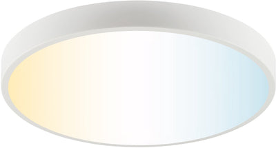 Brilliant slimline - plafoniera - ø 49 cm - led 20w - cct - 3000k-6500k - dimmerabile - luce notturna - timer - telecomando - bianco