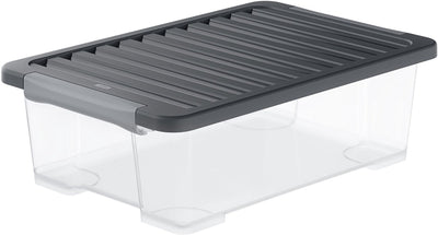 Cajas de almacenamiento Rotho core plus - con cerradura - juego de 4 - apilables - 30 litros