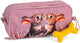 Pietre e ossa Rowan 2.0 - astuccio - astuccio per bambini - 3 scomparti - coniglietti del crepuscolo - lilla