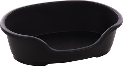 Cestino per cani Flamingo - cestino in plastica tuck ovale nero m 70x47 cm - riciclato antiscivolo - design europeo sostenibile