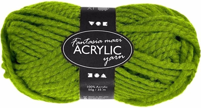 Creativ company hilo acrílico fantasia, l: 35 m, maxi, verde, 50 g 1 ovillo