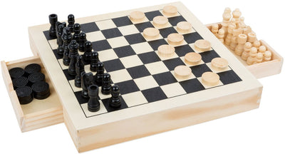 Basella di gioco di piccoli piedi 3in1 dighe scacchi molenspel