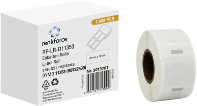 Renkforce rf-6027522, wit, zelfklevend printerlabel, doorlopend etiket, rol, papier, direct thermisch