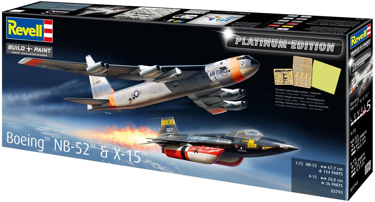 Revell 03793 Boeing NB-52 X-15 Combo Set - Aviones de Prueba de la NASA - Kit de Modelo a Escala 1:144