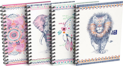 Oxford boho spirit spiral pad, ft a6, 50 pages, checked 5 mm, assorted colors
