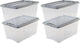 Bauletto portaoggetti Iris New - 45 l - plastica - grigio argento trasparente - set da 4