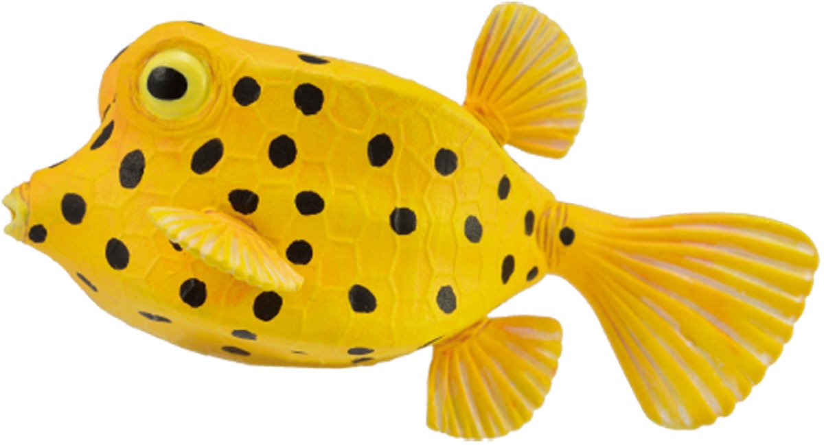 Statuetta Collecta - pesce scatola giallo - (s) - animali marini - dipinta a mano - miniatura
