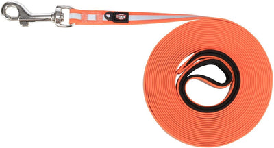 Guinzaglio per cani Trixie - arancione riflettente 10 m x 1,7 cm - PVC idrorepellente, passante per mano
