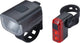 Bbb cycling studcombo strap fietsverlichting set - voorlicht achterlicht fiets usb oplaadbaar - 130 lumen - accu 10 uur - fietslicht voor en achter - bls-144