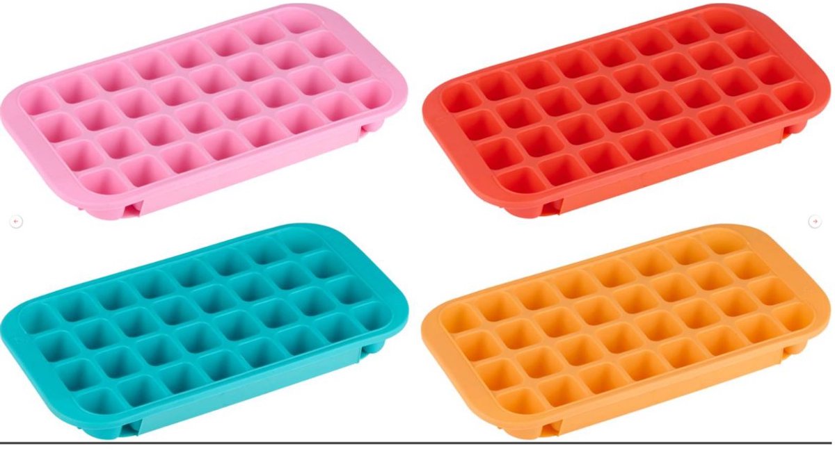 Alpina siliconen ijsblokjesvorm 4 stuks – ijsblokjesvorm groot – 33 x 18,5 x 3,5 cm