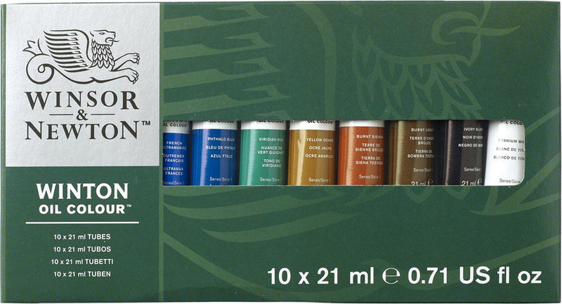Winsor Newton 1490697 Winton Oil Paint Starter Set - 10 × 21 ml - Pintura al óleo para artistas y principiantes