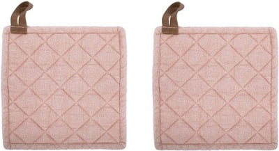 Unbranded sans marque tiseco myrna potholders – cotton – set of 2 pieces – 20x20cm – pink