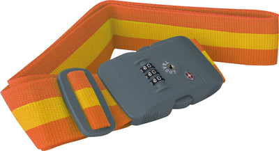 Travelsafe suitcase strap with TSA lock - orange - customs opening