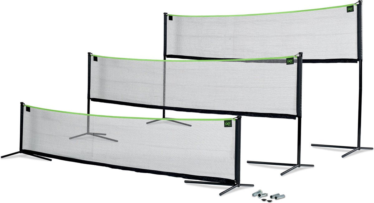 Exit toys exit verstelbaar sportnet 243x500cm - volleybalnet - badmintonnet - tennisnet - in hoogte verstelbaar - buiten - zwart