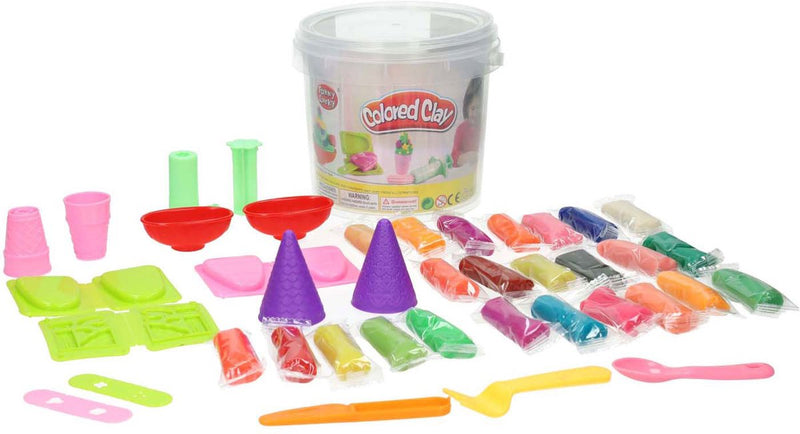 Set di argilla in scatola per gelato - 24 colori di argilla