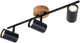 Briloner stile legno - plafoniera - lampada da soffitto - faretti girevoli - 3 luci - gu10 - materiale: legno e metallo - colore: nero